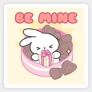 Cute Bunny Valentine, Be Mine Sticker